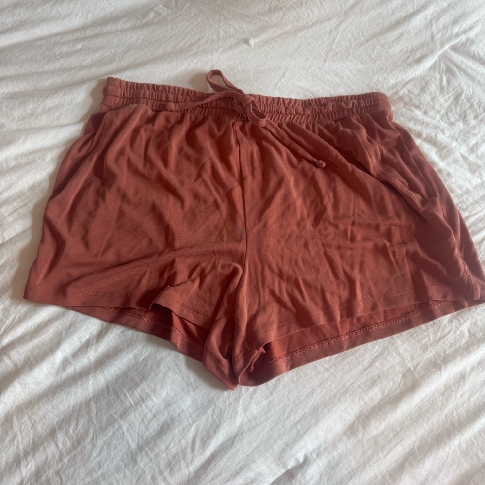 aerie lounge shorts, size: medium, color: rust, never worn
